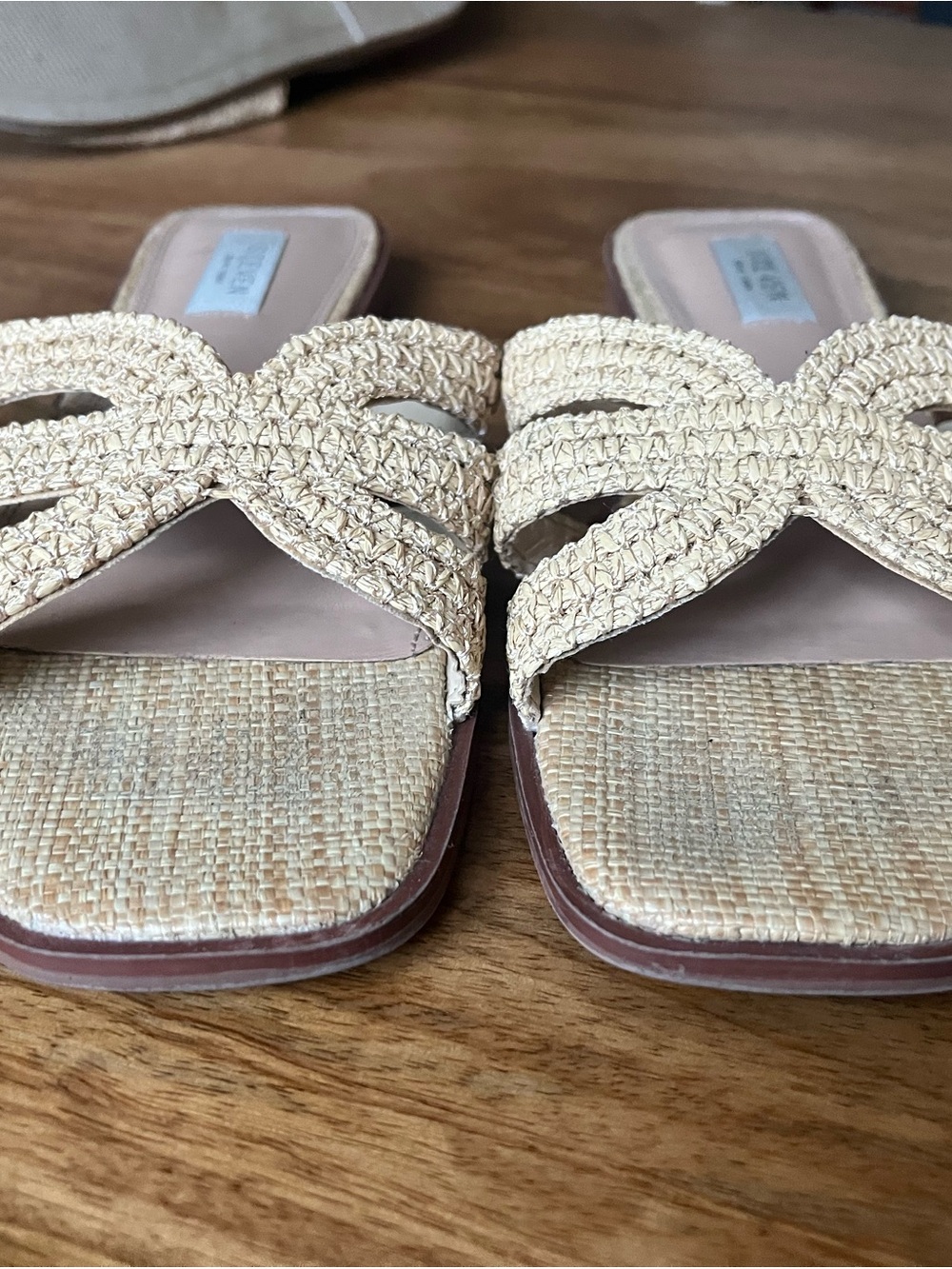 Steve Madden Beige Braided Slide Sandals - Picture 2 of 5